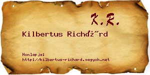 Kilbertus Richárd névjegykártya